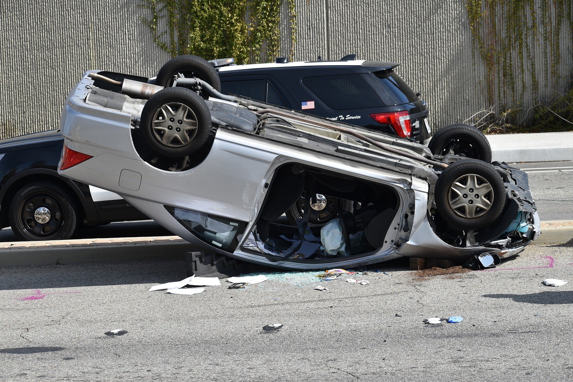 car upside down